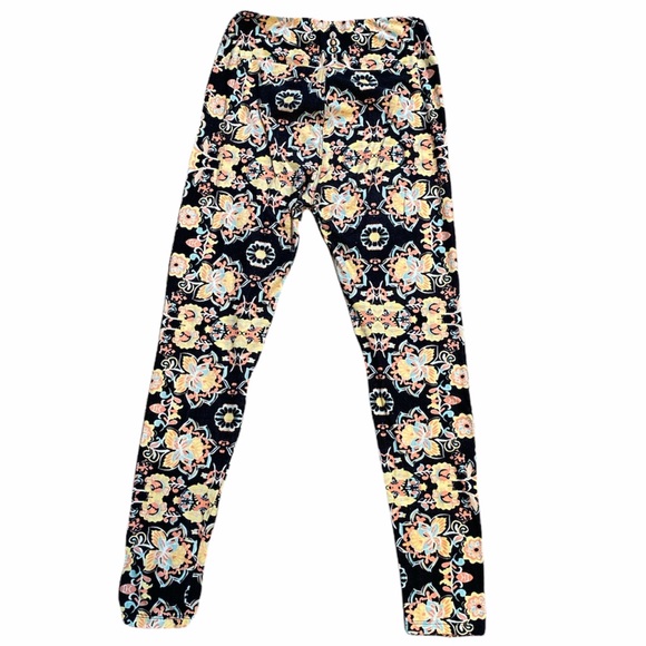 LuLaRoe Pastel Psychedelic 70s Vibes Floral OS Leggings - Picture 2 of 12